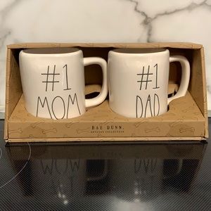 Rae Dunn # 1 MOM and DAD Mug set.